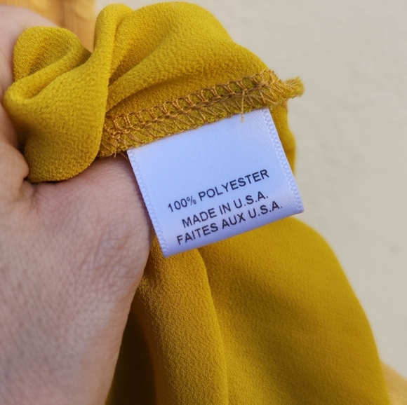 MISA Los Angeles Lilian Saffron Ruffle Clip Dot Mini Dress - Picture 11 of 12